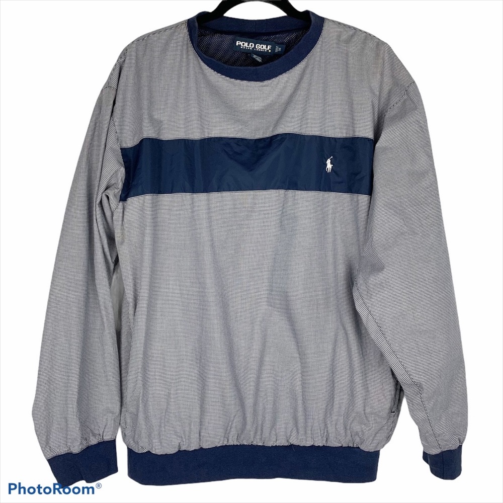 Polo Golf Pullover Windbreaker Blue Colorblock M